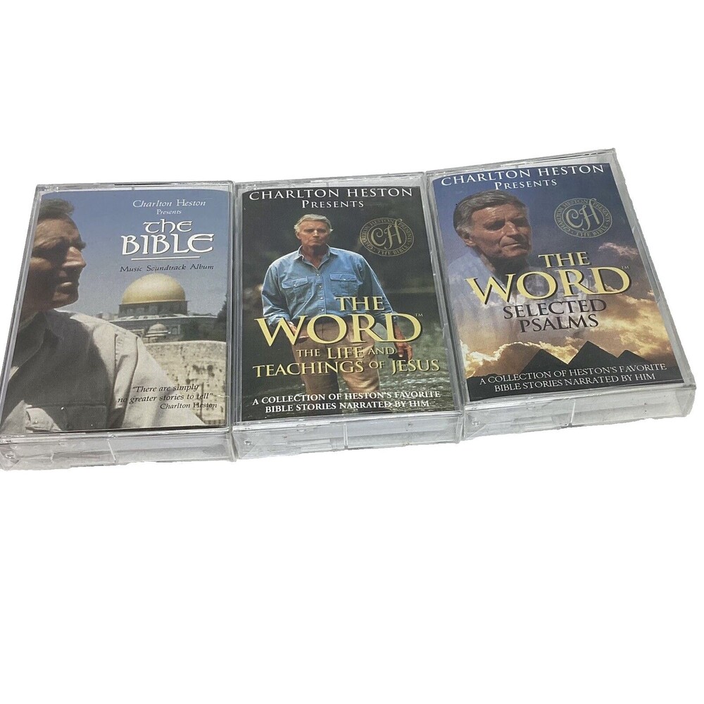 Charlton Heston Presents+ The Word and the Bible audio CASSETTE TAPES SEALED